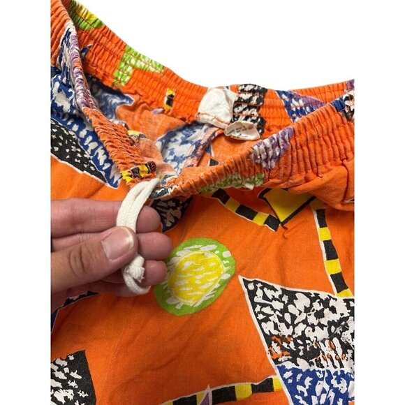 Vtg California Shores Cotton Shorts Bright Colors Medium Jams 80s 90s AC Slater - Picture 4 of 13